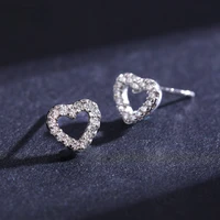 2021 fashion women eternal silver plated aaa zircon stud earrings for women romantic heart earrings wedding engagement jewelry