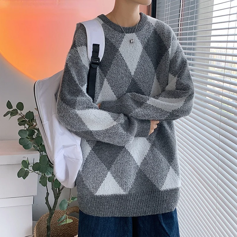 

New sweater long sleeve couple men's winter loose pile thickened mohair sweater sweater sweater