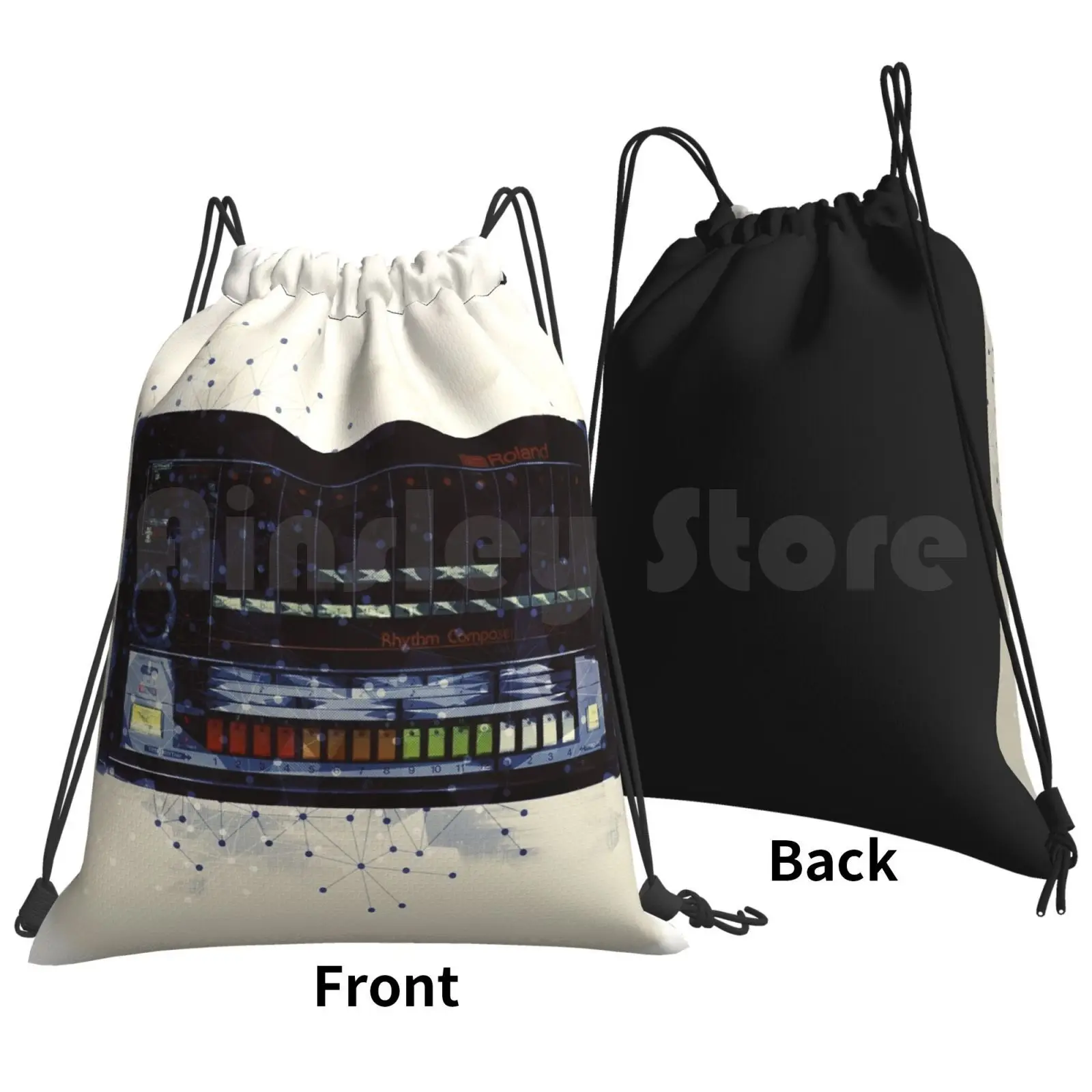 808 барабанная машина абстрактный дизайн рюкзак сумка на шнурке для верховой езды