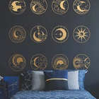 Мистические Наклейки на стены с изображением Солнца и Луны, небесные элементы, виниловые наклейки, мистические настенные художественные наклейки на изголовье, настенные фрески, астрология 2151