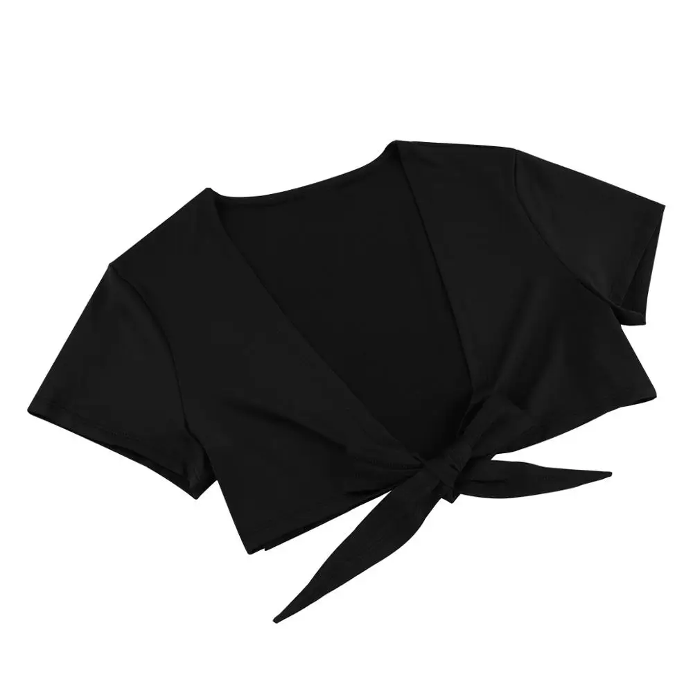 Женский костюм школьницы для косплея короткий топ-болеро с глубоким V-образным