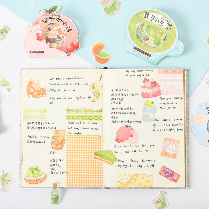 40 шт. милые наклейки с десертом Kawaii клеи детские для дневника декоративные
