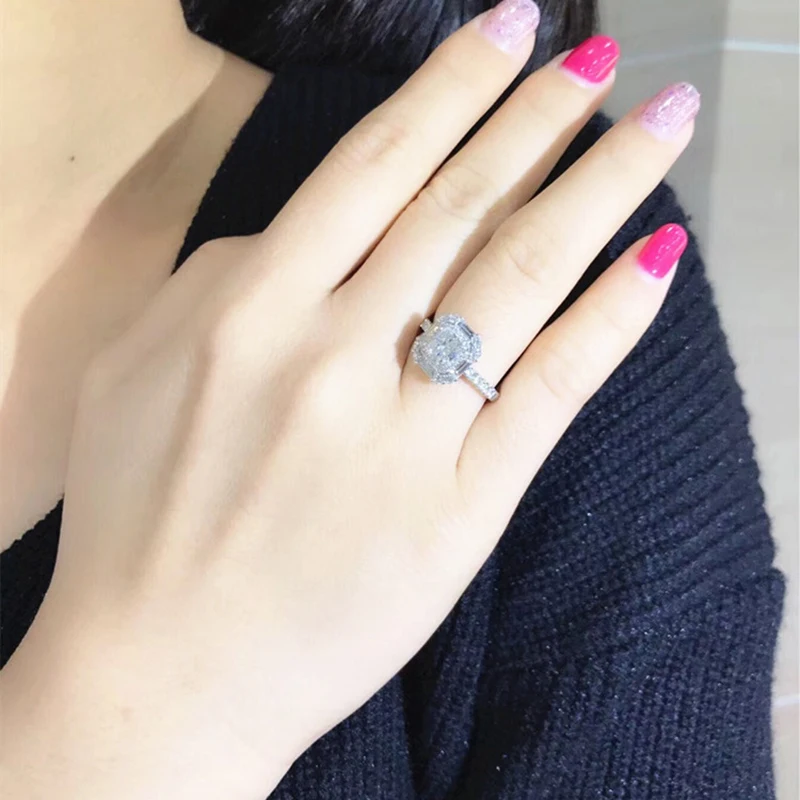 18K goldr ring 1ct D VVS moissanite Engagement&ampWedding Jewellery with certificate 028 | Украшения и аксессуары