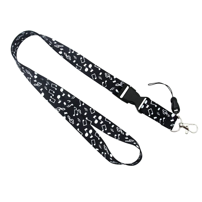 

Kawaii Music Note Print Lanyard For keys Phone Neck Straps Hang Rope Student Card Working Card Lanyards ID Card Mobile Straps