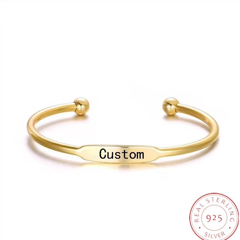 

Браслет из серебра 925 пробы с лазерной надписью и именем для мужчин и женщин