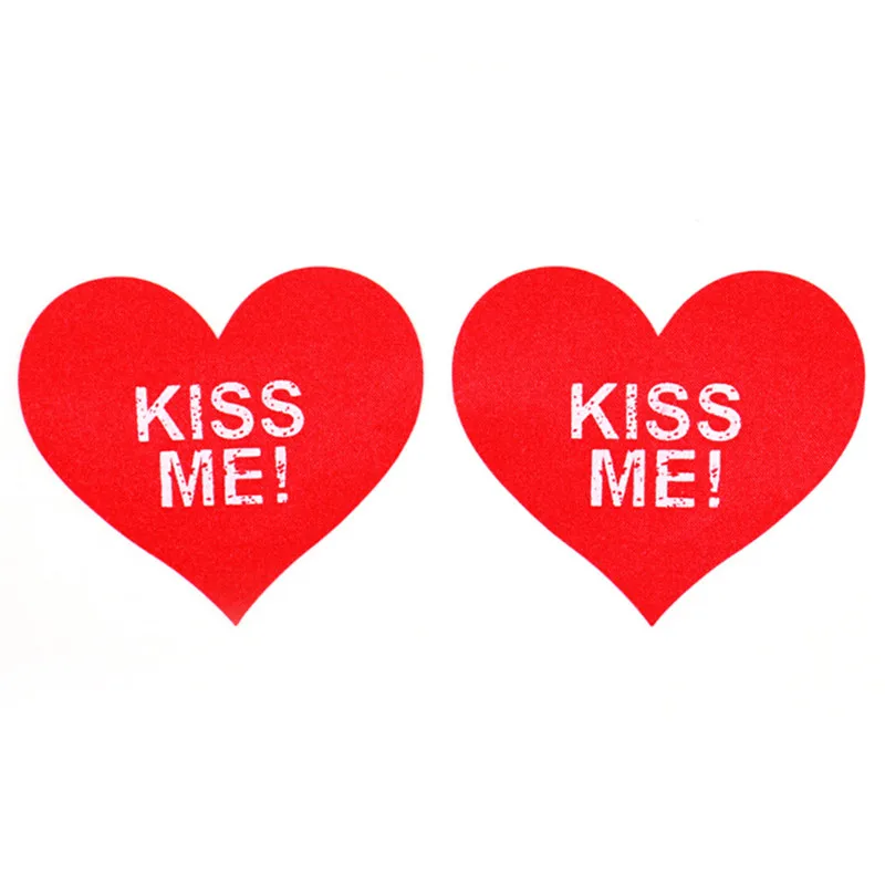 

5Pairs Sexy Kiss Me Nude Red Heart Nipple Cover Pasties Breast Petals Sticker