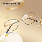 Женские очки для коррекции зрения MERRYS, дизайнерские классические ультралегкие очки в оправе из титанового сплава в стиле ретро , по рецепту, при близорукости, S2604