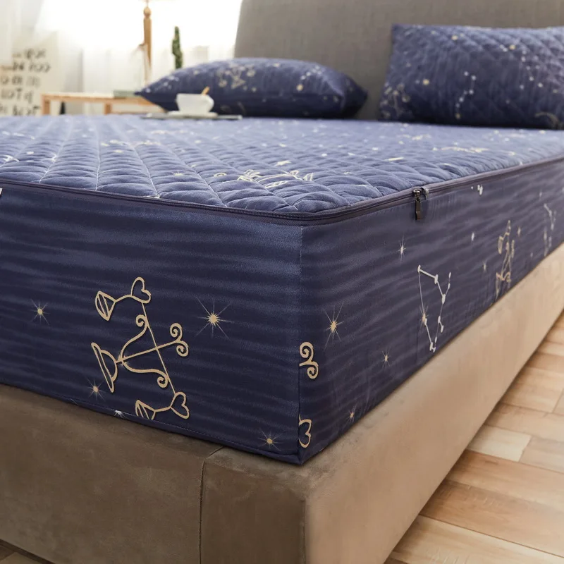 Version A /B Six Sides All Inclusive Quilted Mattress Cover Embossed King Protector Anti Dust Mite | Дом и сад