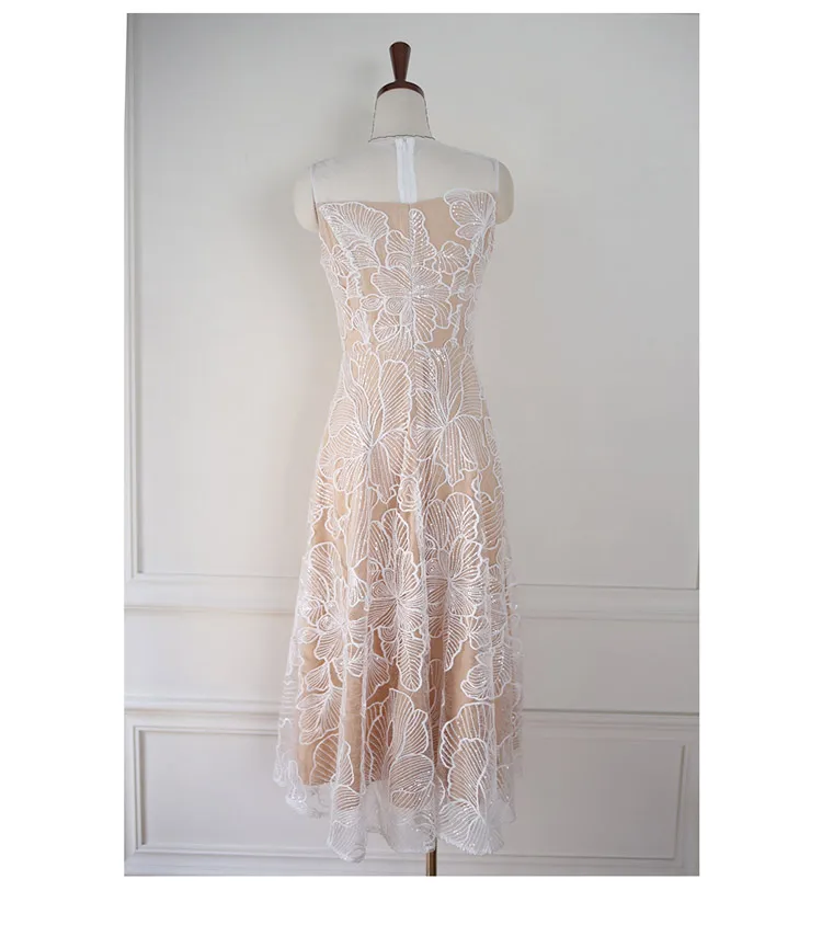 Mesh Embroidery Women Fashion Sleeveless Slim Long Dress 2020 Summer Korean Designer Large Size Runway Dresses Vestidos Femme XL | Женская