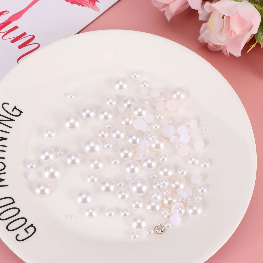 Полукруглая Имитация жемчуга с плоской задней стороной 1 упаковка/50 г бусины из