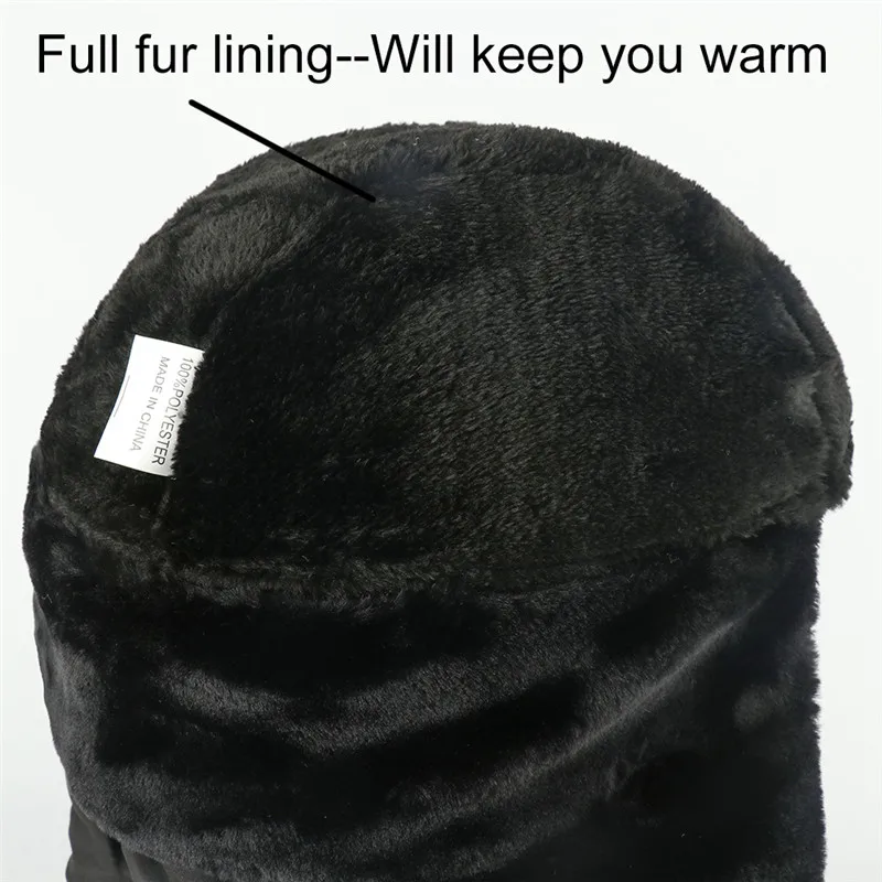 Зимняя шапка для мужчин и женщин бомбер с шарфом русская ушанка против смога