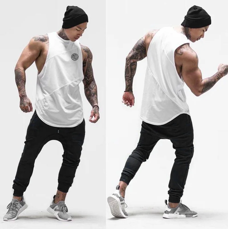 

Muscle guys Bodybuilding Singlets Mens muscle shirt gym Tank Tops stringer Mens Vest fitness Men's Clothing hip hop tanktop