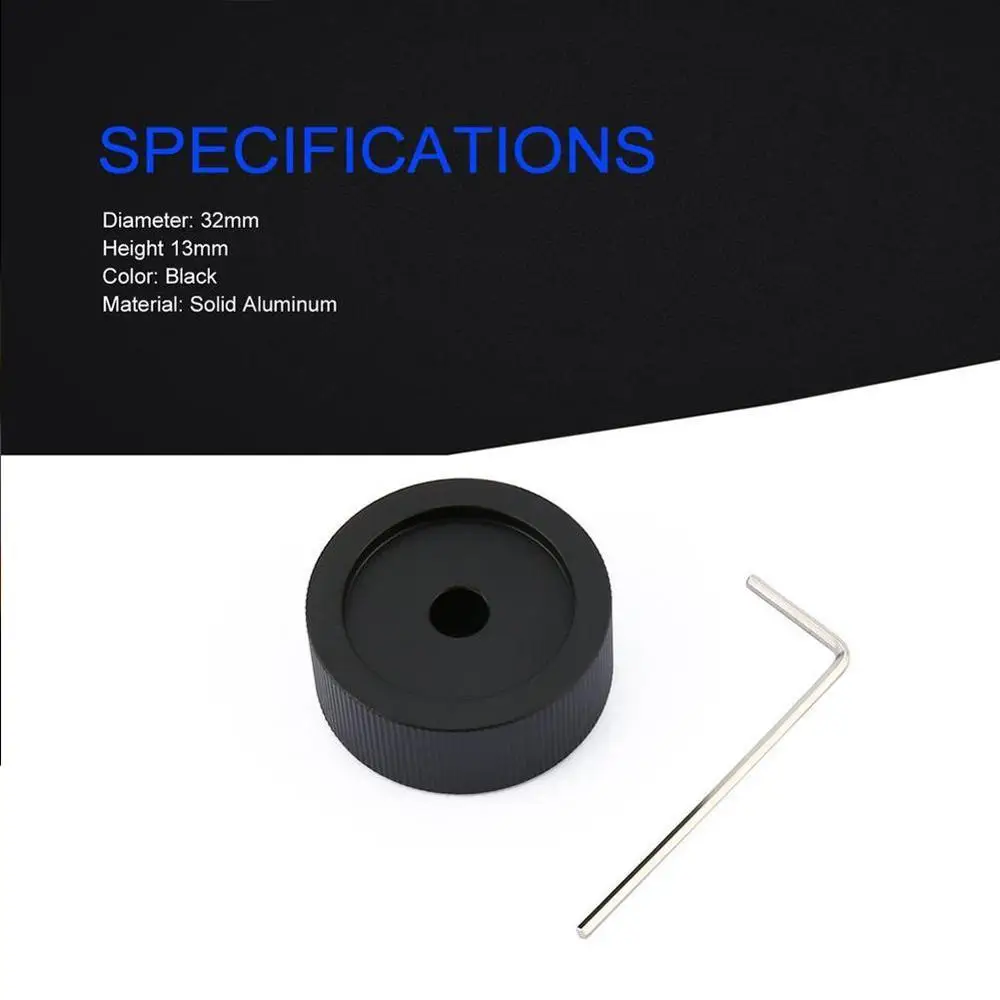Черная матовая прочная алюминиевая ручка 32x13 мм регулировки громкости для