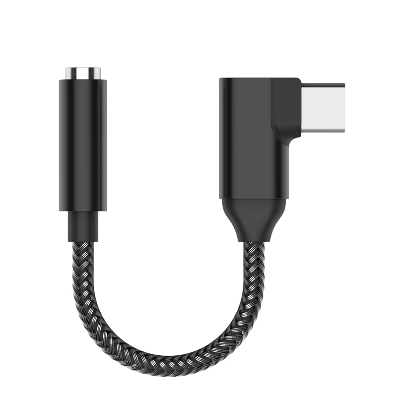 Кабель-Переходник USB C на 3 5 мм адаптеру головного телефона 90 градусов Type