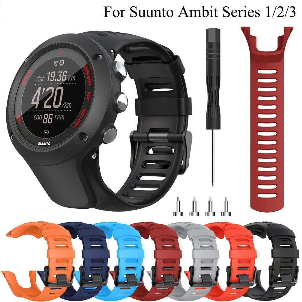 

24mm Silicone Strap For Suunto Ambit Series 1/2/3 Watchband For SUUNTO AMBIT 1/2/2S/2R/3P/3S/3R Sport Watch Band