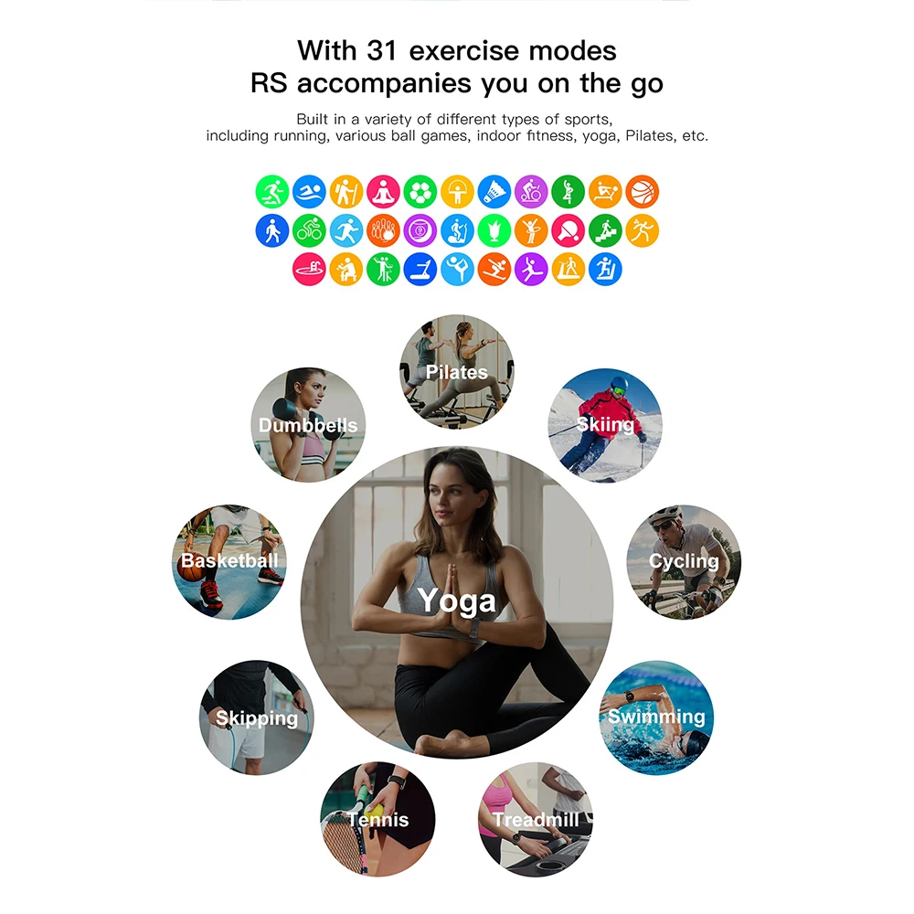 Смарт часы TICWRIS RS Мужские с сенсорным экраном 1 3 дюйма IP68 Bluetooth 5 0 пульсометром