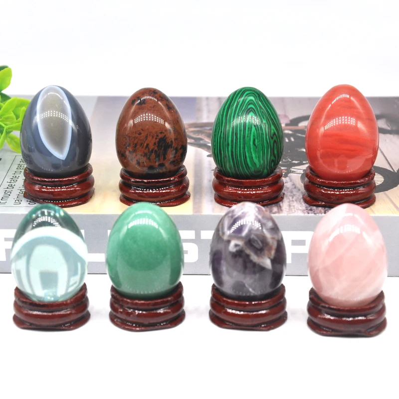 

30x40mm Egg Shaped Stone Natural Amethyst Lapis Lazuli Hand Polished Table Decoration Crafts Reiki Minerale Gemstone Collection