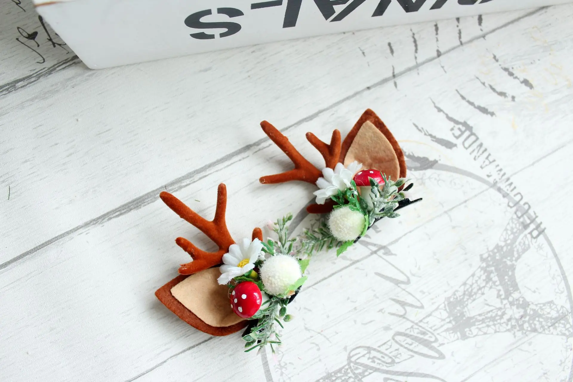 Новогодние заколки для волос пижама с принтом милого северного оленя уши в виде