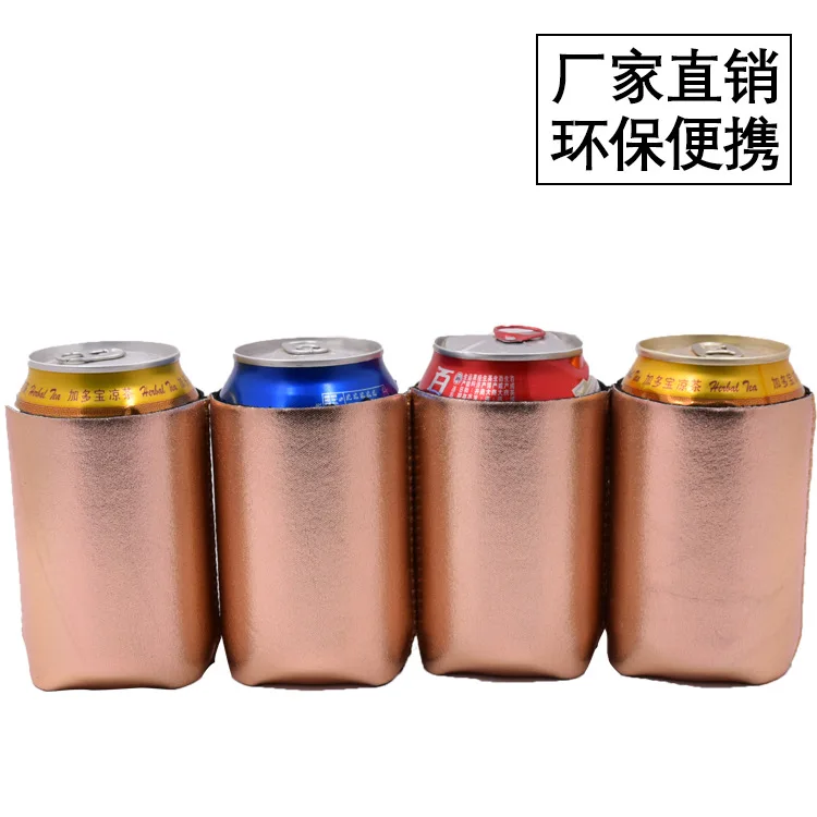 Розовое золото из искусственной кожи может вместить рукав для 330 мл пива или Кока