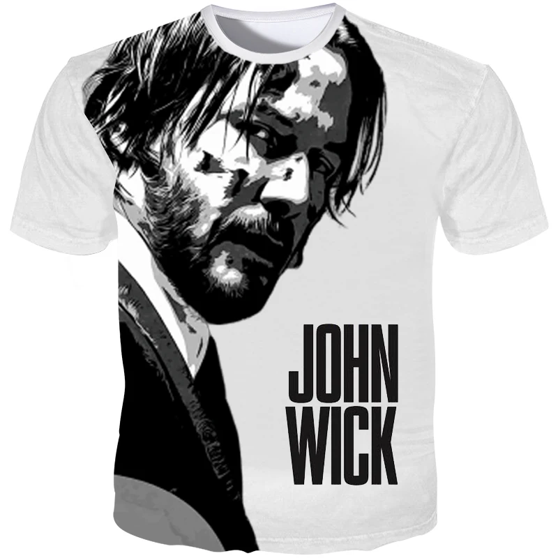 Новая мужская футболка YOUTHUP с 3D принтом Johnwick Мужская рисунком Уличная одежда