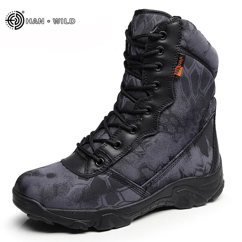 Зимние мужские военные армейские ботинки винтажные кожаные тактические со