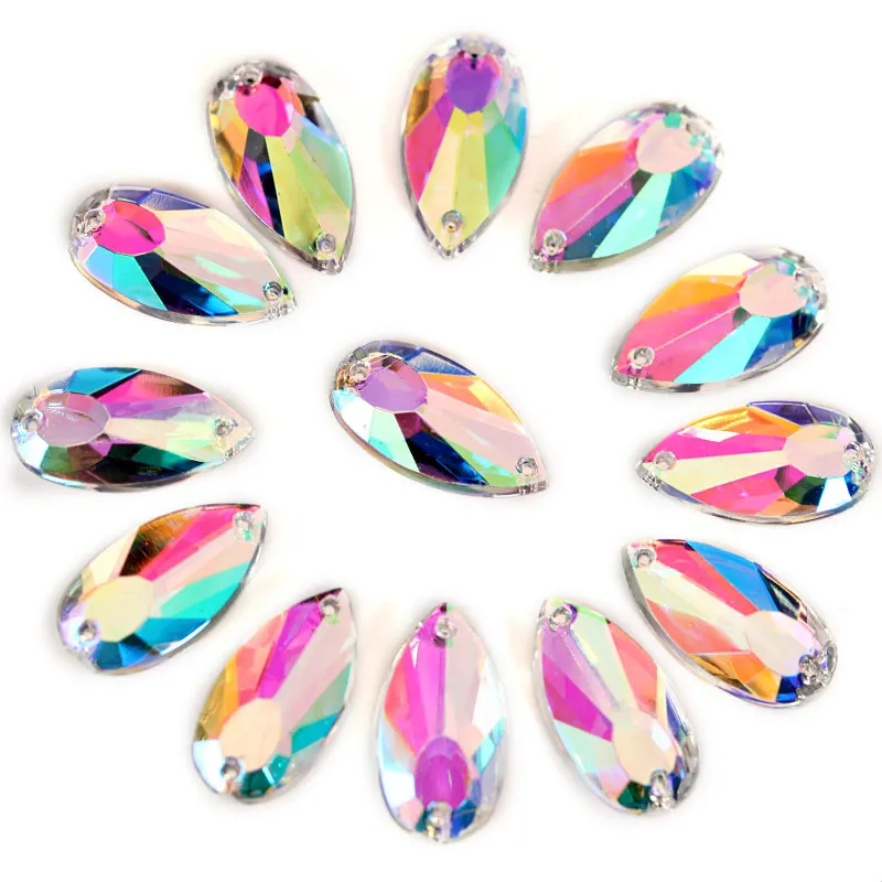 Новые цвета 9*17 мм 50 шт. акриловые стразы в форме капли с плоской задней стороной
