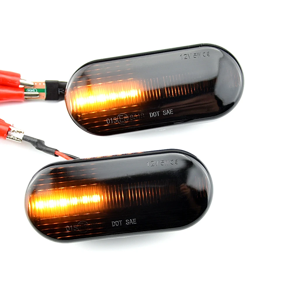 2PCS Smoked Lens Dynamic Flowing LED Turn Signal Side Marker Light Lamp For Volkswagen VW Golf 3 4 Bora Lupo Passat Polo images - 4