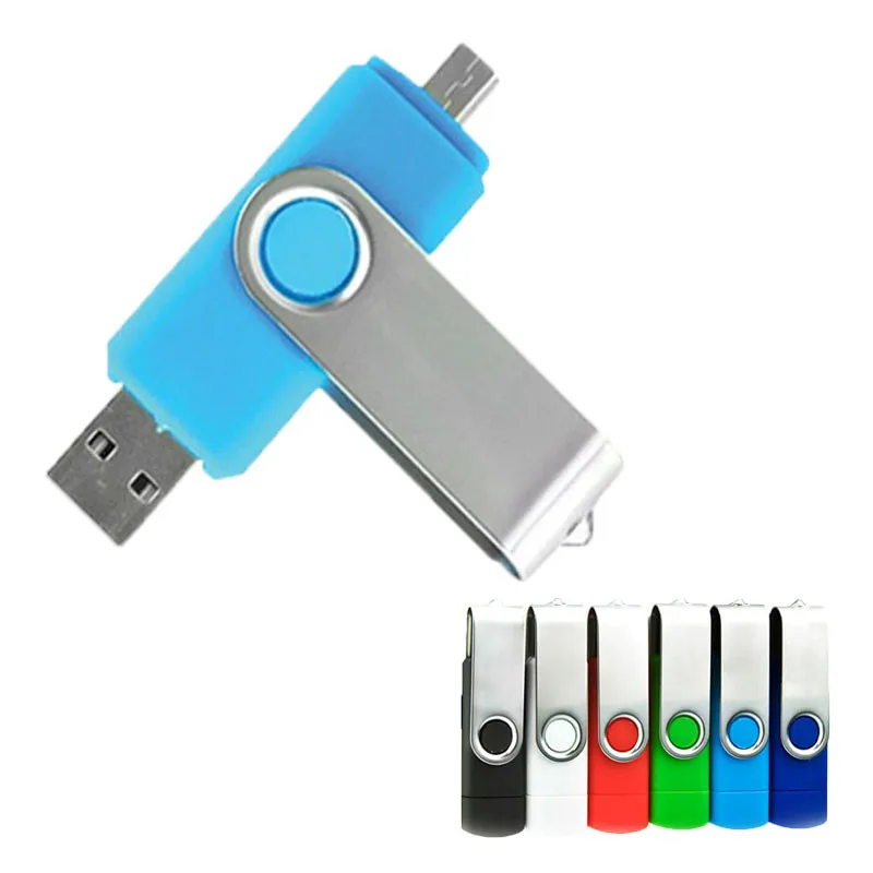 USB 2,0 металлический вращающийся OTG USB флеш-накопитель 8 ГБ 16 ГБ 32 ГБ 64 Гб 128 ГБ смарт-флешка USB флешка Розничная посылка