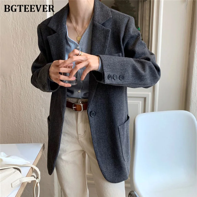 2019 Новый Блейзер куртка для женщин с зубчатым воротником костюм пальто женский