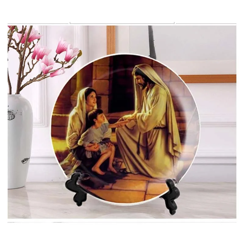 Классическая керамическая тарелка с изображением Иисуса 8/10 дюймов | Дом и сад