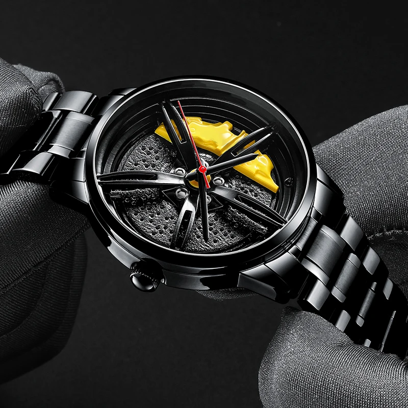 NIBOSI Sports Car Wheel Watch Rim Hub Custom Design Waterproof Creative Male Watches Men's | Наручные часы
