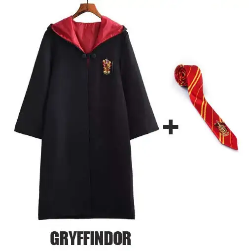 Gryffindor and Tie 1 Косплей Костюм Гриффиндора ожерелье Поттер Haloween костюмы Гермионы школьная форма Ravenclaw Hufflepuff Слизерин халат шарф - Цвет: Gryffindor and Tie 1