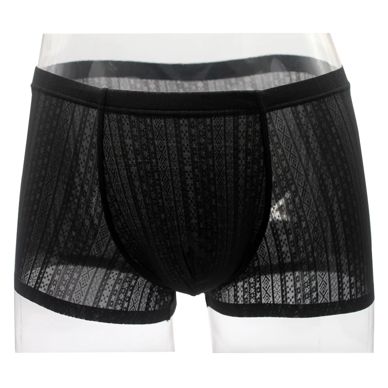 Мужское нижнее белье новое горячее дышащее мужское однотонное ледяное шелковое