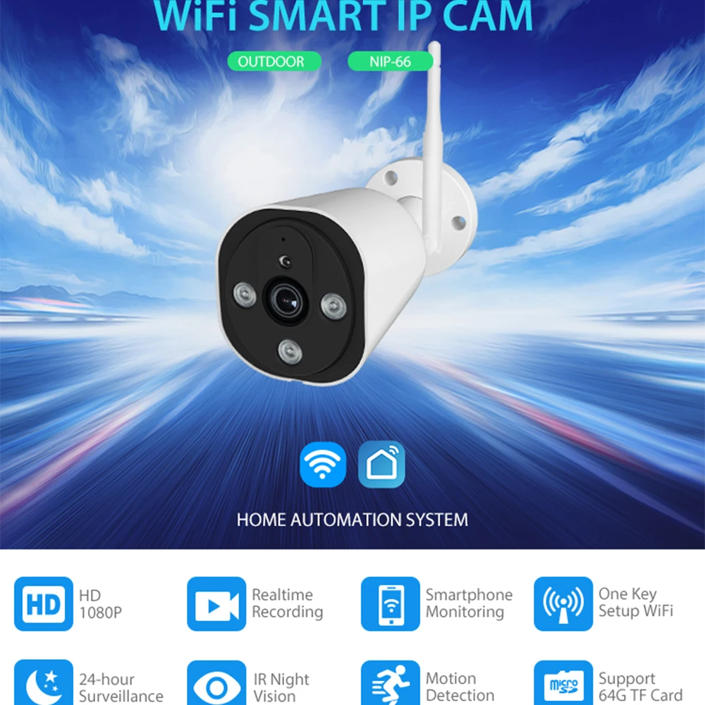 

NEO COOLCAM 1080P IP Camera Wifi Wireless Outdoor Waterproof TUYA Works With Alexa Echo and Google Home