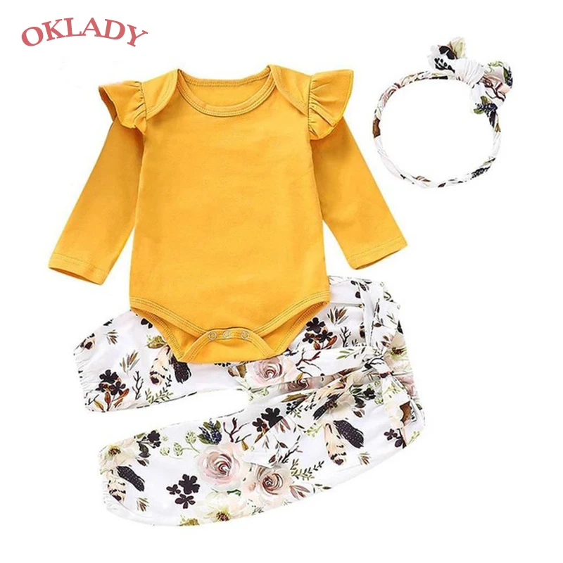 Комплект одежды Oklady для новорожденных девочек с цветочным рисунком милый