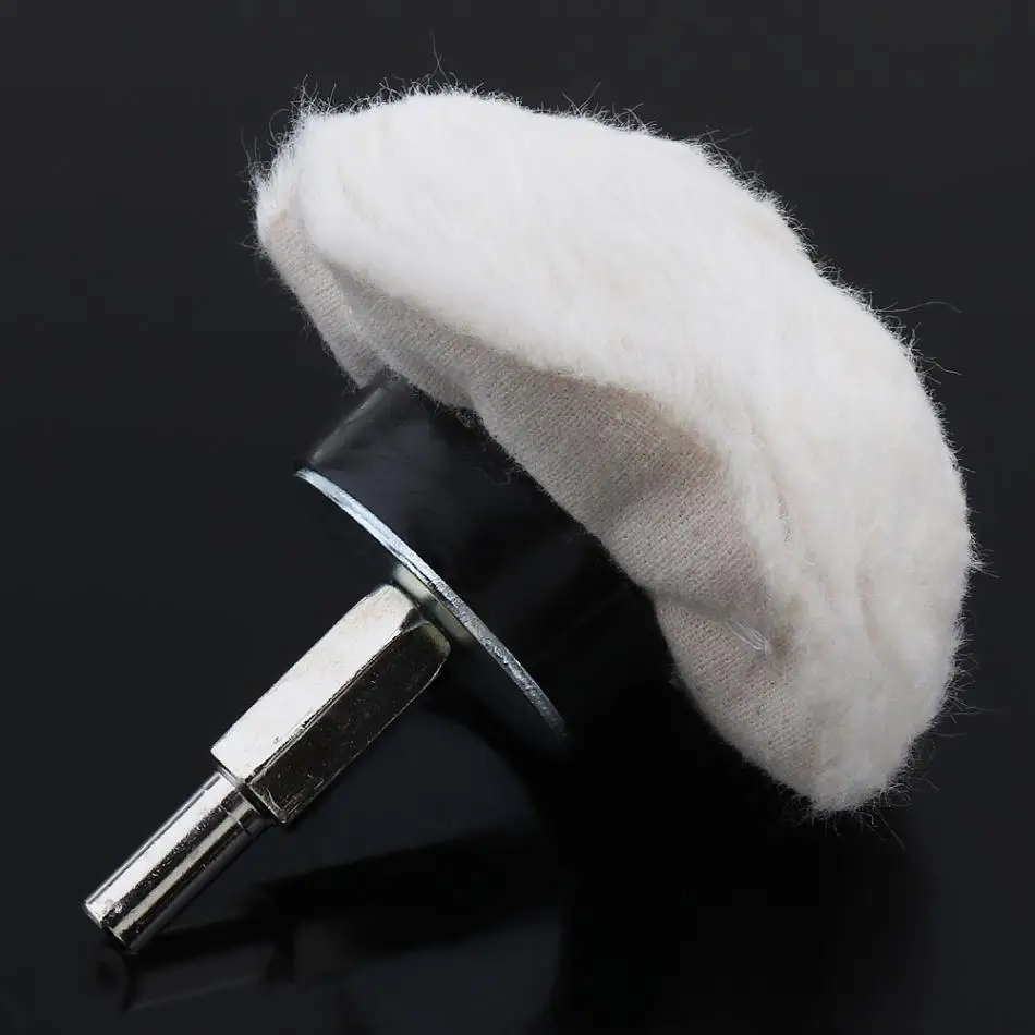 

3 Inch Cotton Pad Semicircular White Cloth Polishing Wheel Mirror Polishing Buffer with Shank for Surface Polishing/Grinding