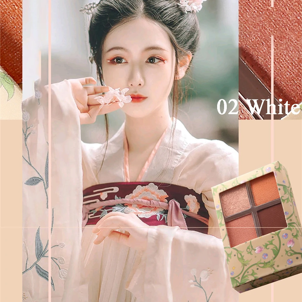 Китайские мини тени для век палитра макияжа матовые блестящие 4 цвета мерцающие