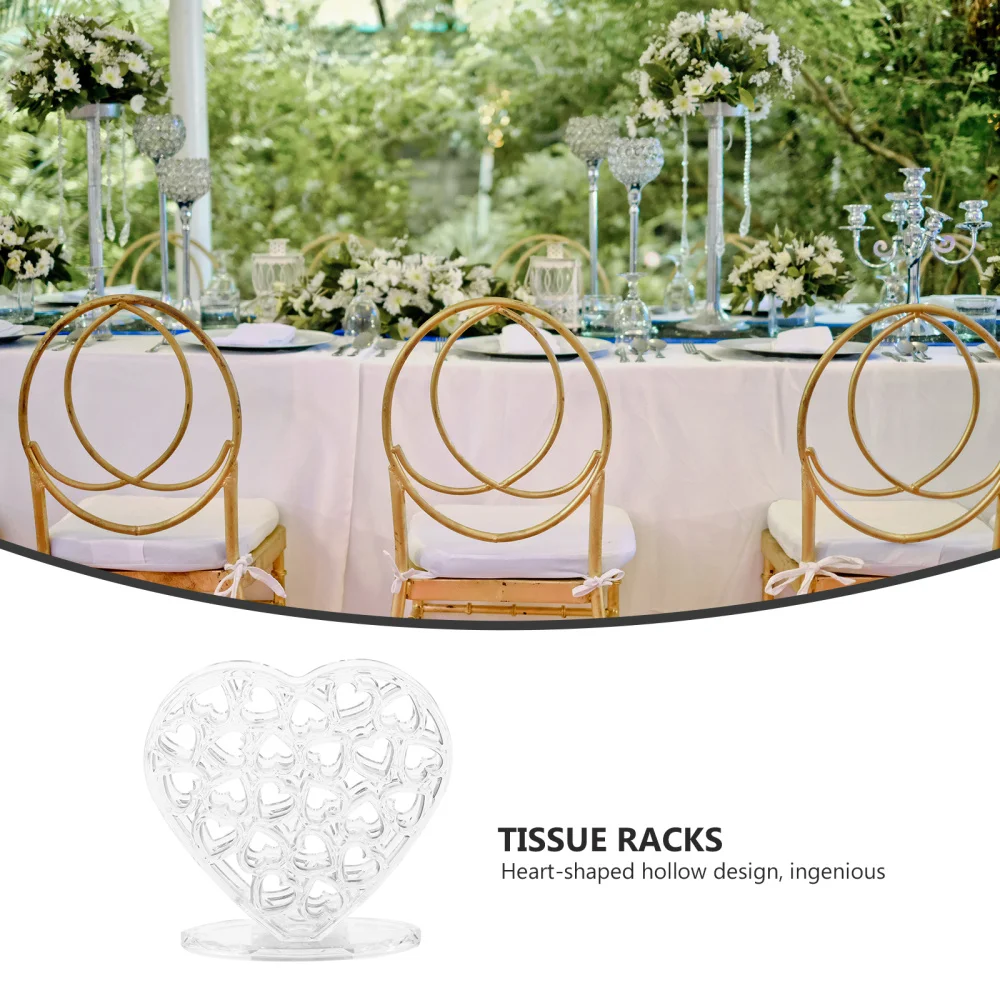 

2Pcs Creative Heart Shape Napkin Holder Vertical Tissue Rack for Home Restaurant