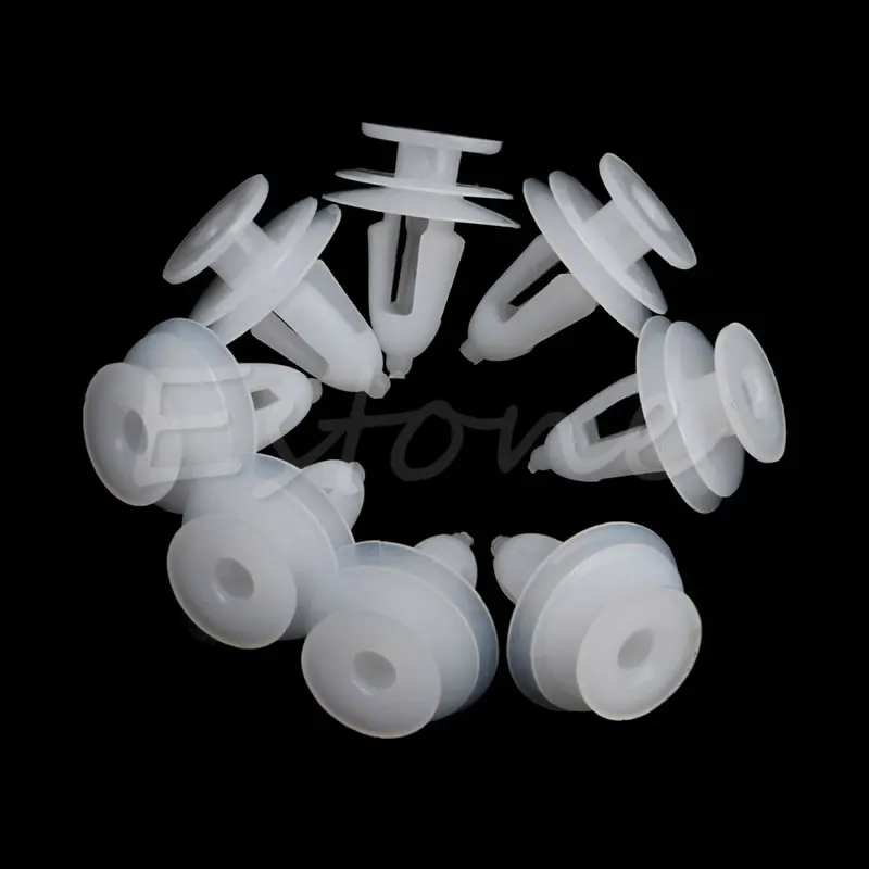 

Q9QD 20Pcs White Plastic Rivets Retainer Push Clips 9mm Hole for Car Bumper Fender