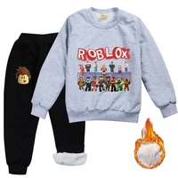 2021 childrens winter fleece sweater suit robloxing cartoon pattern boys favorite game souvenir thanksgiving outfits for girls