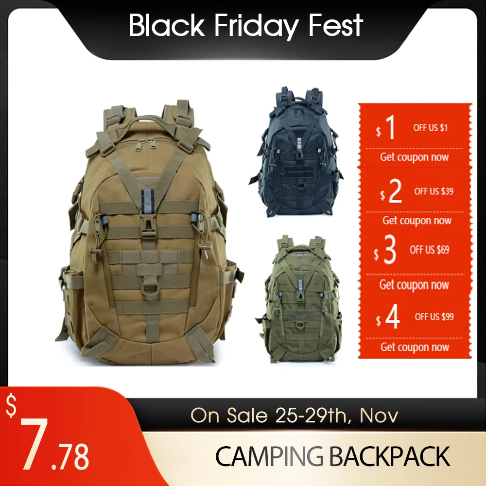 

Camping Backpack Military Tactical Army Mountaineering Backpack Men Bag Travel Outdoor Travel Hiking Riding Backpack Assault Bag