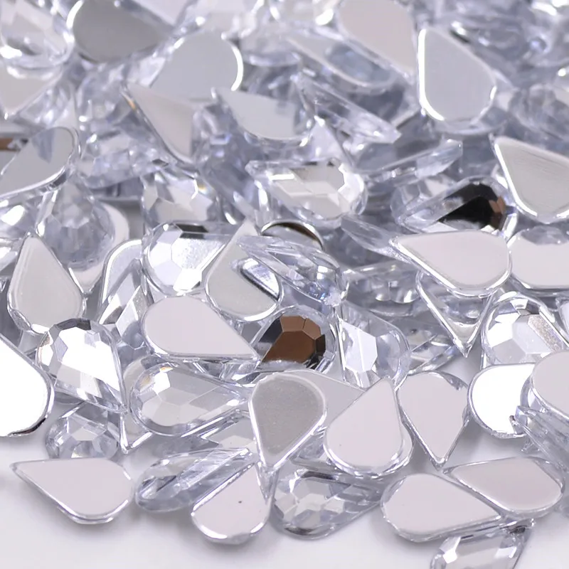 JUNAO 5*8 мм Flatback Crystal AB Стразы в форме капли стразы кристаллы камни не шитые