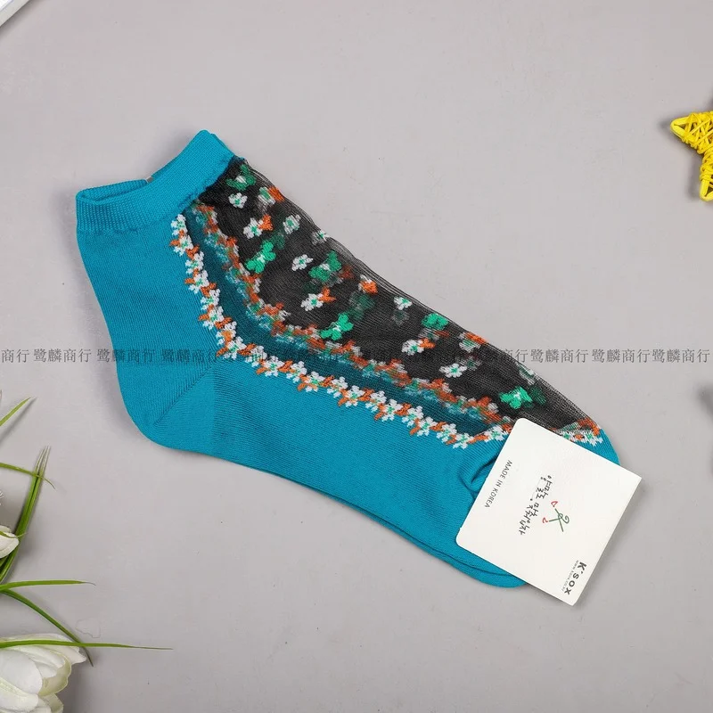 

Cartoon Woman Sock Flower Socks for Women Solid Casual Crew Sox Floral Printed Couples Cotton Spring Summer Trend Korean Sokken