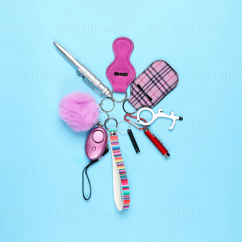 

2021 Women Alarm Personal Keychain Set Self Defense Alarm Keyring Security Self Protection Security Alarm Key Ring For Girls