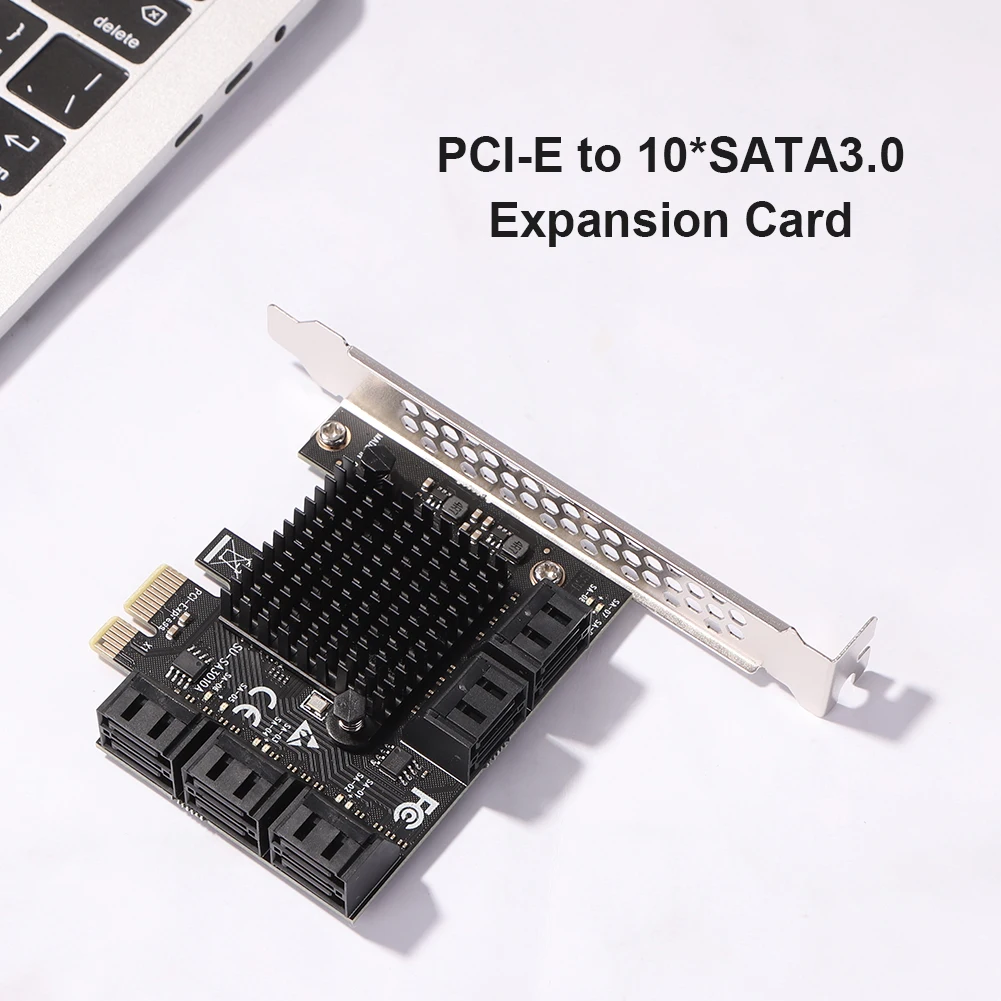 

SA3010A PCIE Adapter Mining Riser 10 Port 6Gbps High Speed PCI-Express X1 to SATA 3.0 Controller Expansion Card