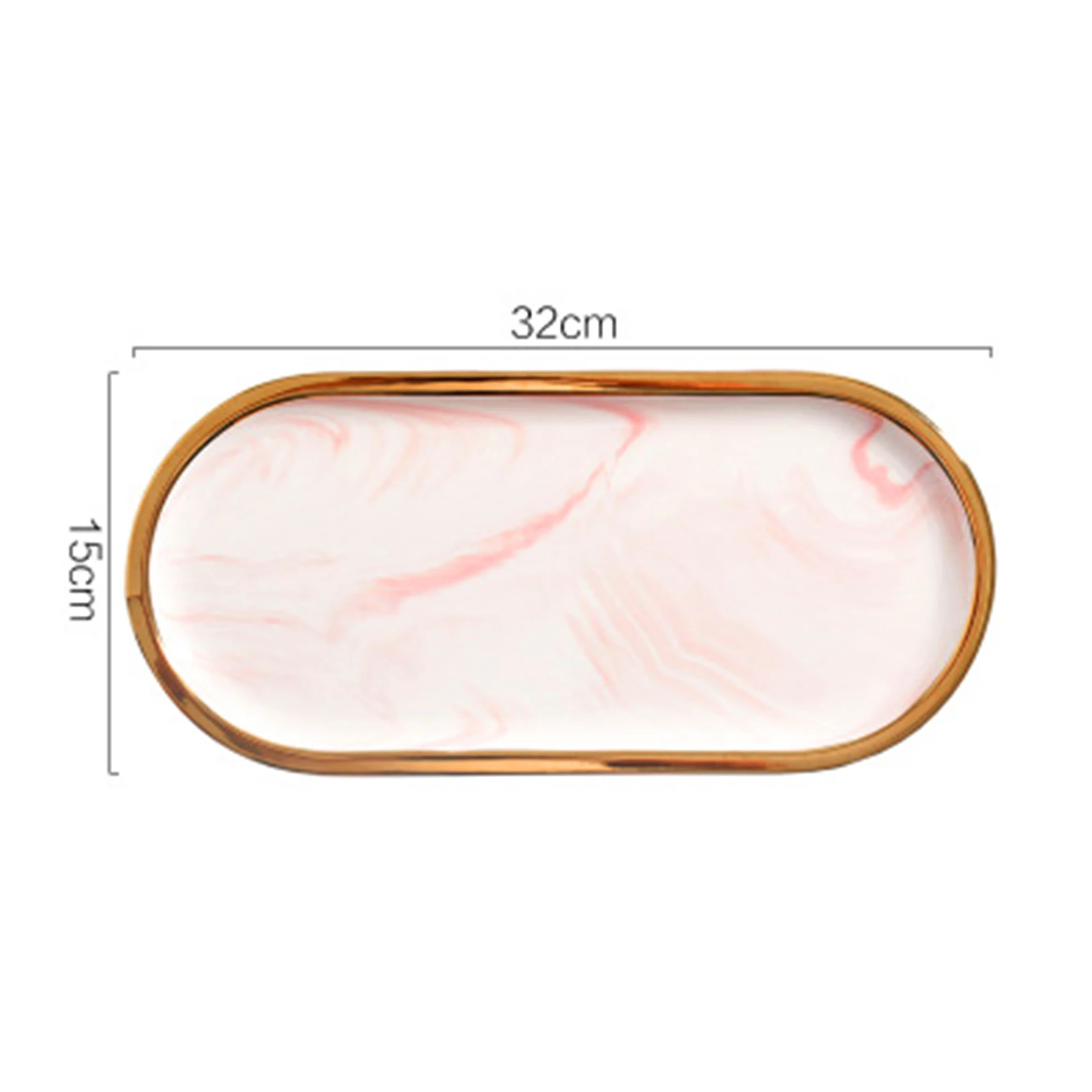 

Trinket Dish Ceramic Tray Oval Plate for Cosmetic Home Decor for Women