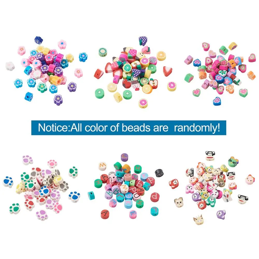 Полимерные глиняные бусины ручной работы 300 шт. 10 м вощеные полиэфирные шнуры и