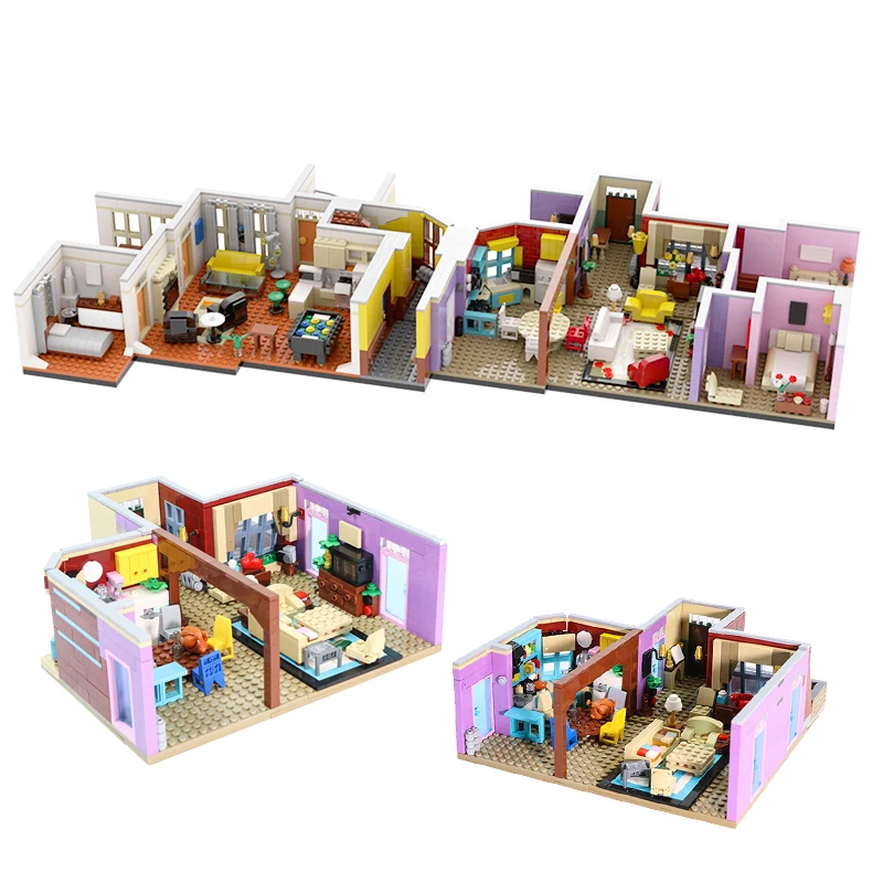 Friendsal Perk MOC TV Show Monica's Apartment Architecture Building Blocks Friends Bricks Bulk Model Girl Toys for Kids