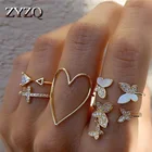 Кольцо ZYZQ женское с имитацией жемчуга, изысканное Ювелирное Украшение со звездой, луной, простым декором в виде листьев, искусственный жемчуг, 10 шт.