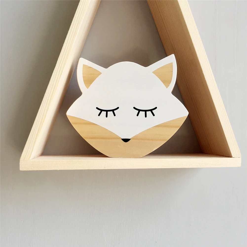 

Cartoon Animal Decoration Solid Wood Wall Decoration Household Crafts For Children Room Photography Props